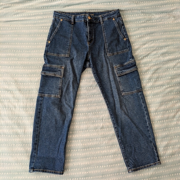 Michael Kors Crop Utility Cargo Jeans - Size 29 - Picture 1 of 5